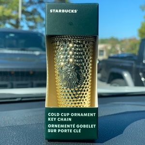 Gold Holiday Starbucks Studded Tumbler 2022 ornament